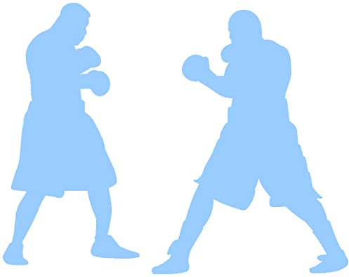 Samunshi® Aufkleber Boxkampf 'Sugar Ray' vs 'Smokin Joe' 60 x 47cm hellblau