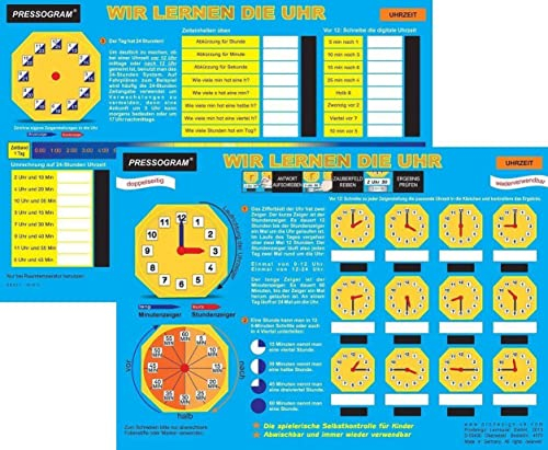 Prodesign Lernspiel PRESSOGRAM Zaubertafel - Wir Lernen die Uhr