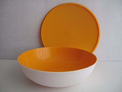 TUPPERWARE Allegra 3,5 L orange weiß Schale Schüssel servieren Servierschale
