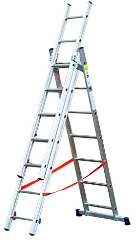TB Davies 2.0m/6.56ft STILO 3 Section Combination Ladders, Staircase Ladder, Extension Ladder, Extended A Frame Ladder In One, Extended Length 4.26m/13.97ft