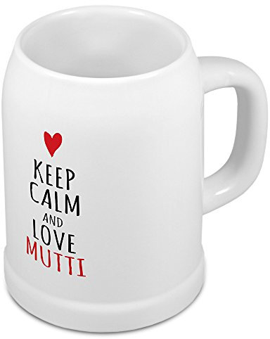 Bierkrug Mutti - Motiv Keep Calm and Love Mutti - Namenstasse, Becher, Maßkrug, Humpen