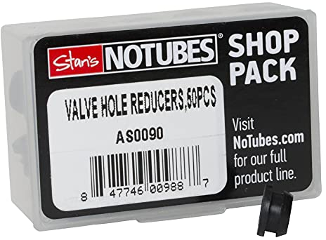 Notubes Ventil Loch Reducer Shop Laufräder, schwarz, 50 STK