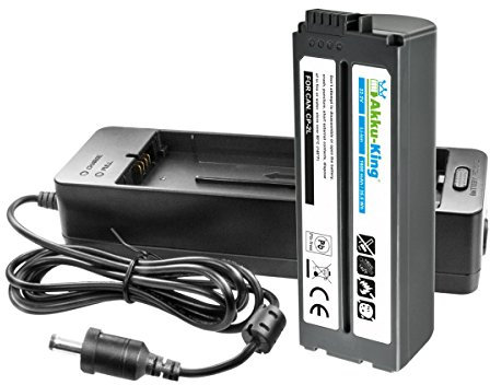 Ladeadapter + Akku kompatibel mit Canon Selphy CP810, CP820, CP900, CP910 Photo Printers, CP1200, CP1300 - ersetzt CA-CP200, NB-CP2L, NP-CP2LH - 1600mAh