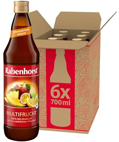 RABENHORST Multifrucht BIO 6er Pack (6 x 700 ml). Unser klassischer Bio-Mehrfruchtsaft mit natürlichem Vitamin C
