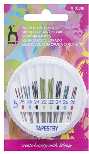 Pony Eye Hand Sewing Needle Compact: Tapestry, Multi-Colour