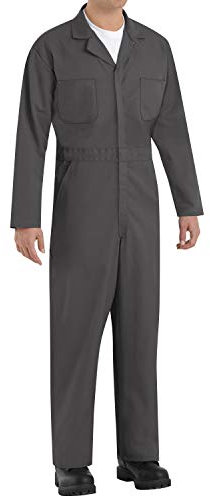 Red Kap Men's Twill Action Back Coverall with Chest Pockets Work Utility, Charcoal, 44