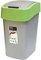 CURVER Flip Bin - Poubelle 25L à couvercle basculant - Pour Cuisine, Bureau, Salle de Bain - 26 x 34 x 47 cm - Gris / Vert