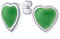 Romantische Edelstein Herz Ohrstecker: Frauen Jugendliche .925 Sterling Silber Fassung Grüner Jade Für Freundin
