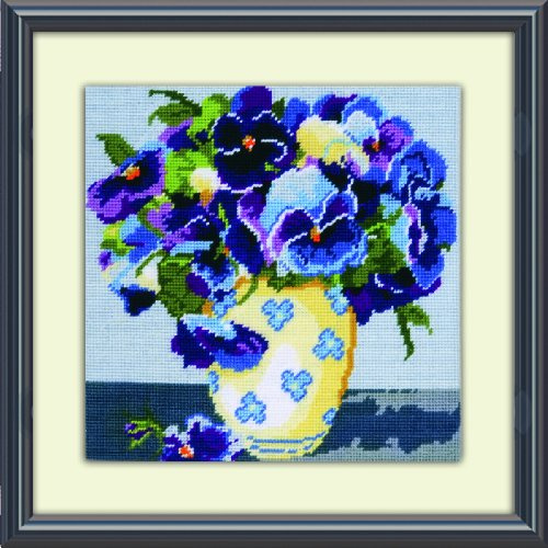 Design Works Needlepoint Kit, Pansies