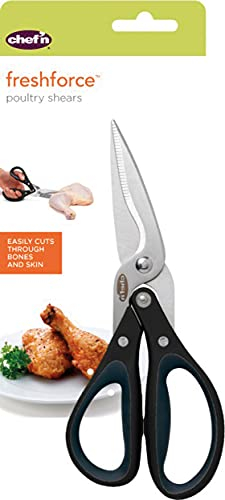 Chef'n FreshForce Forbici Trinciapollo, Forbici da Cucina per Pollame Resistenti, Acciaio Inox , 22cm