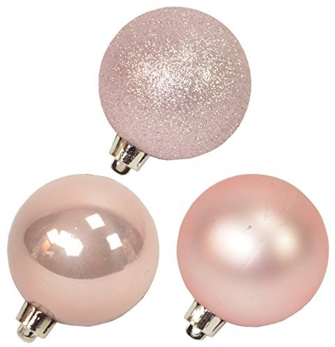 CHICCIE 30 Lot de 30 boules de Noël en forme de fleur d'hiver, blanc blanc et bleu océan, rose et noir et gris