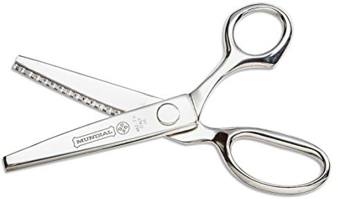 Mundial Classic Forged 7.5 Pinking Shears – Professional Fabric Scissors, High-Carbon Stainless Steel, Durable Zig-Zag Cut Blades, Comfort Grip Handles, Ideal for Sewing, Quilting, and Crafting