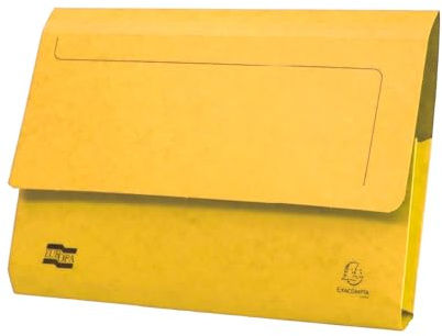 Exacompta Europa Document Wallets, 265gsm, Foolscap - Lemon, Pack of 25