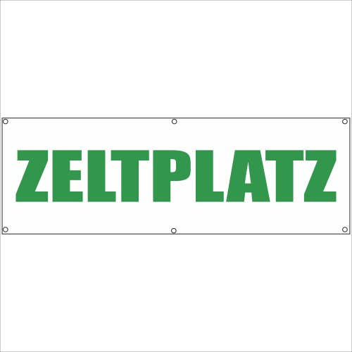 Indigos UG - Plane wasserdicht Gerüstplane - p101 - Zeltplatz - Banner - 200 cm x 67 cm - Baustelle, Garten, Zaun oder Veranstaltung im Sommer - Werbeplane, Werbung