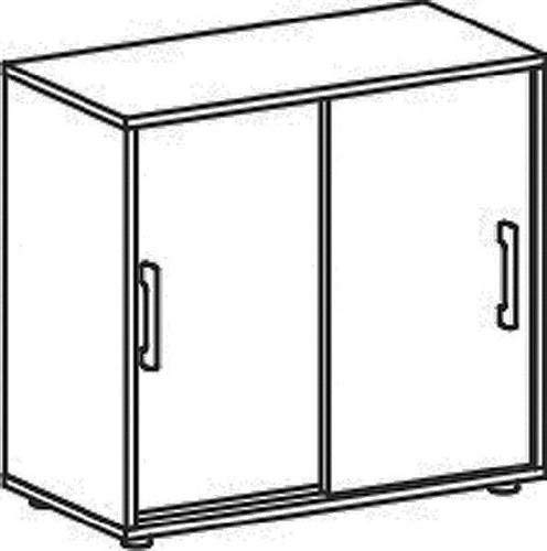 Gera Möbel S-382501-BU Schiebetürenschrank Mailand 2 OH mit Standfüßen, 80 x 40 x 75,2 cm, buche