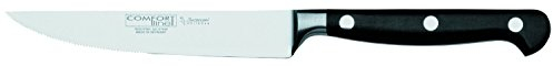 Burgvogel Solingen Comfort Line scharfes rostfrei spülmaschinenfest genietet schwarz hochwertig Steakmesser Comfort Line (4 1/2 Zoll = 12 Cm)