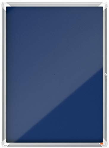 Nobo abschließbarer Schaukasten mit Filz-Notiztafel, 9 x A4, Premium Plus, Blau, 1902556