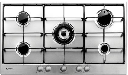 Candy PG953/1SX hobs - Placa (Incorporado, Gas, Acero inoxidable, Botones, 84 cm, 48 cm)