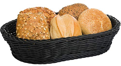Westmark Großer Mehrzweck-Korb, geeignet für Hotel und Gastronomie, Oval, ca. 32 x 23 x 7 cm, Synthetikfaser, Saleen Edition, Schwarz, 02010719101