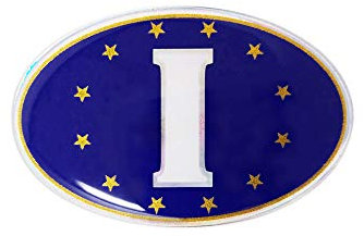 4R Quattroerre.it - 182 - Adesivo Ovale I Europa 3D, 60 x 40 mm