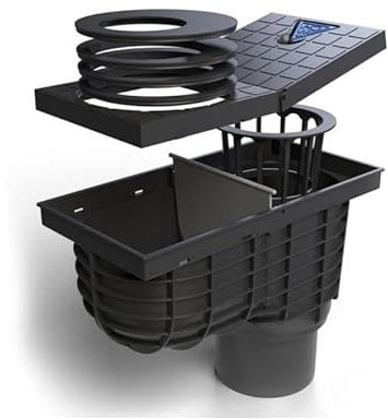 Underground Drainage Bottle Gully Floor Drain Water Trap Hopper 305x155mm Ø110mm