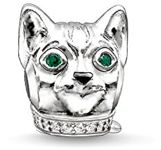Thomas Sabo – Thomas Schloss Bead Katze Silber mit Grün und Schwarz Zirkonia K0165 - 845-7