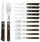 Tramontina 29899-222 Steakbesteck Spanish Style, Set 12-teilig, mit 6 Steakmessern und 6 Steakgabeln, Edelstahl, Echtholzgriff in braun, FSC, AISI 420, Edelstahl, Echtholzgriff Braun
