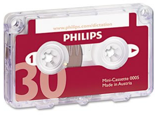 Philips LFH0005 Mini-Kassetten, 30 Minuten, Rot, 1 Stück