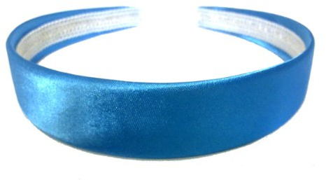 Mias Accessories - Brightly Coloured Plain 2.5cm Wide Satin Hairband [Blue]