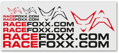 RACEFOXX Aufkleberbogen, Aufkleber, Folie, Autoaufkleber, Motorradaufkleber, rot/schwarz