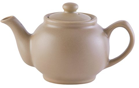 Price & Kensington Englische Teekanne für 2 Tassen, aus hochwertigem Steingut, Teekännchen matt taupe, mikrowellen- und spülmaschinenfest, Vintage Teebereiter