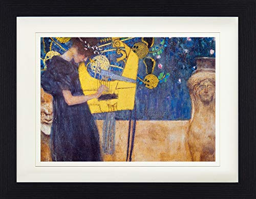 1art1 Gustav Klimt Poster Die Musik, 1895 Gerahmtes Bild Mit Edlem Passepartout | Wand-Bilder | Im Bilderrahmen 40x30 cm