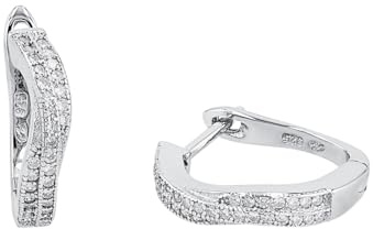 Amor Creolen 925 Sterling Silber Damen Ohrschmuck, Silber, Kommt in Schmuck Geschenk Box
