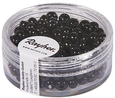Rayher 1406701Indianer-Perlen, 4,5 mm ø, schwarz