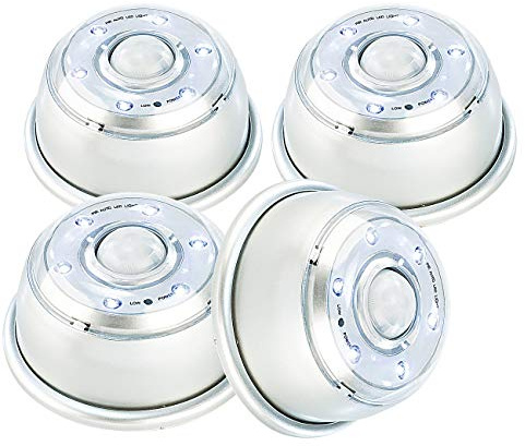 Lunartec LED-Nachtlicht mit Bewegungsmelder & Magnethalterung 4er-Set