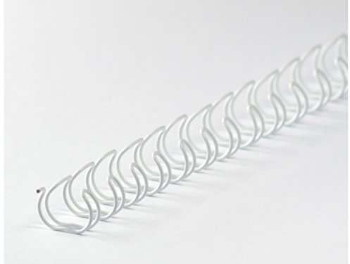 r&b 34RM64-WS Drahtbinderücken 34 Ringe 6.4 mm, 1/4 Zoll, 3:1 Teilung, 100 Stück, weiß
