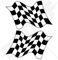 End of Race Checkered Racing Win Waving Flag 195,6 cm (195 mm) Vinyl Bumper Sticker, Aufkleber X2