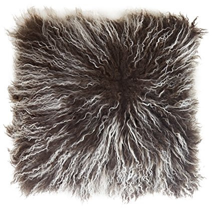 Reissner Lammfelle Tibet Lammfell Kissenbezug langflorig 30x30cm JAY36 Farbe Dunkelbraun (Tops)