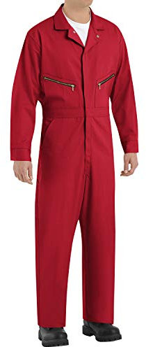 Red Kap Herren-Overall aus Baumwolle mit Reißverschluss vorne, Baumwoll-Overall, rot, 58