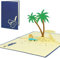 LINPOPUP® Pop-Up Karte Urlaub, 3D Grußkarte zur Reise am Meer, See, Strand, Gutscheinkarte, Klappkarte für Urlaub, Reisen, Geburtstag - Kreative Verpackung Geldkarte, N109