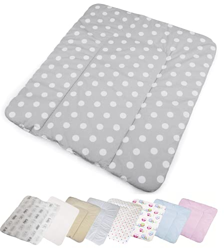 Vizaro - Fasciatoio Imbottito Materassino per Bambini 70x75 cm - 100% Cotone - Premium made in EU senza sostanze nocive - A Pois Bianchi