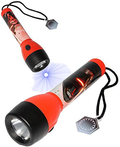 alles-meine.de GmbH Taschenlampe LED - Star War - Kylon Ren/Stormtrooper - für Kinder Lampe/Projektor mit Band & Anhänger - Licht Auto Kindertaschenlampe für Jungen & Mäd..