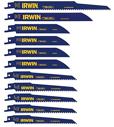 Irwin Tools Reciprocating Saw Blade Set, 11-Piece (4935496), Blue,Yellow