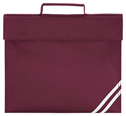 QUADRA CLASSIC BOOK BAG SCHOOL BAG - 8 COLOURS (BURGUNDY)