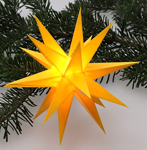 GURU SHOP LED Ministern Baltasar für Innen, Außen - Gelb/Erweiterungsset Ohne Trafo, Kunststoff, 18x18x18 cm, Weihnachtsstern, Adventsstern