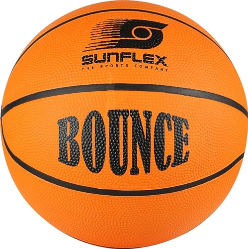Sunflex® Basketball Bounce | Hochwertiger Ball in Größe 7 für Trainings- & Freizeitball | Ø 23 cm | ca. 530 g | Robustes PVC mit hoher Sprungkraft | Basketball für Schule, Verein & Streetball