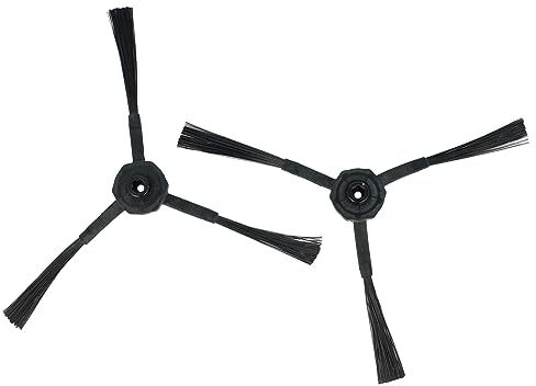 vhbw 2X Ersatz Seitenbürste kompatibel mit Medion MD18500, MD18501 Saugroboter - Reinigungsbürsten Set, schwarz