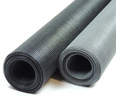 Moustiquaire en tissu au mètre - Largeur : 120 cm - En noir ou gris - Pour fenêtres et portes