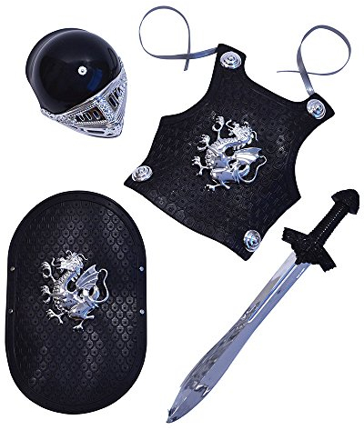 Bristol Novelty Halloween BA601 Ritter Rüstung Accessoiren, Schwarz, Jungen, Armor, Einheitsgröße