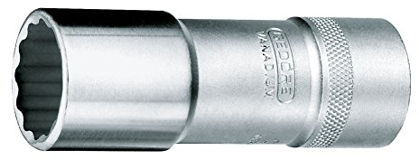 Gedore D19L27 Douille 1/2 27 mm 12 vis hexagonales longue Argent